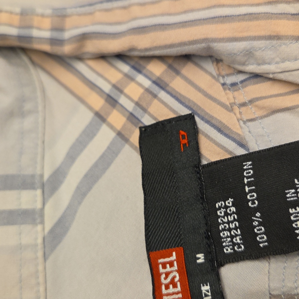 Diesel men's cotton plaid button down